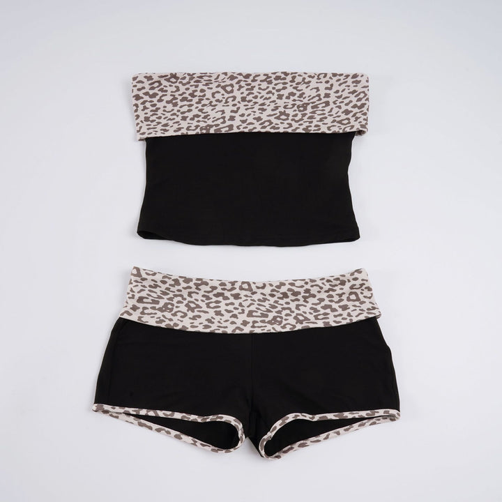 Damen sportliches Bikiniset mit trendigem Leopardenmotiv und elastischem Bund Echo Archiv