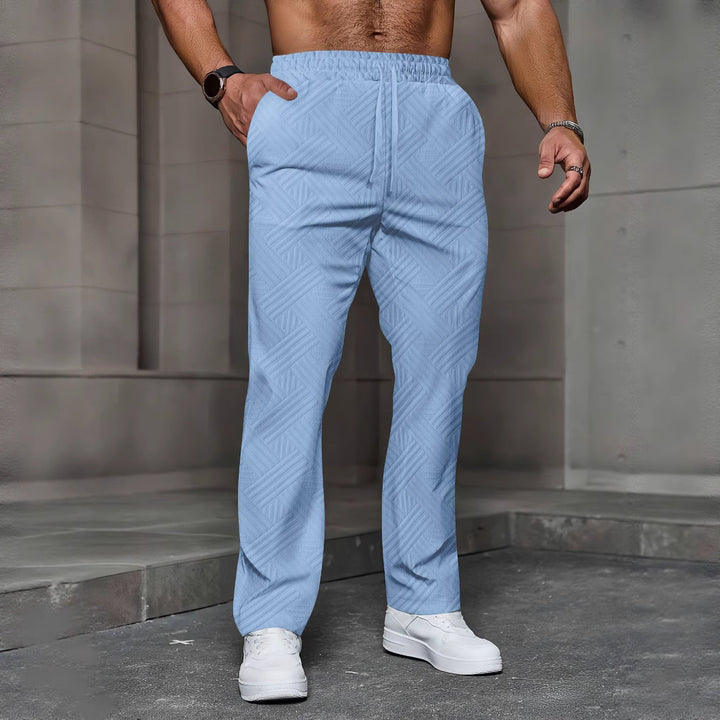 Herren Freizeithose mit elastischem Bund und strukturiertem Design Echoarchiv