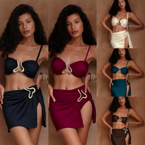 Damen Bikiniset mit elegantem Wickelrock und modischem Design Echo Archiv