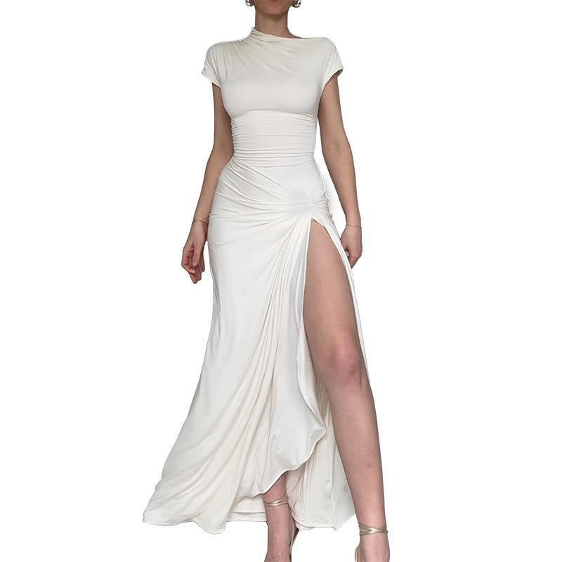 Damen Elegantes Maxikleid mit asymmetrischem Schnitt und dekorativer Drapierung Echo Archiv