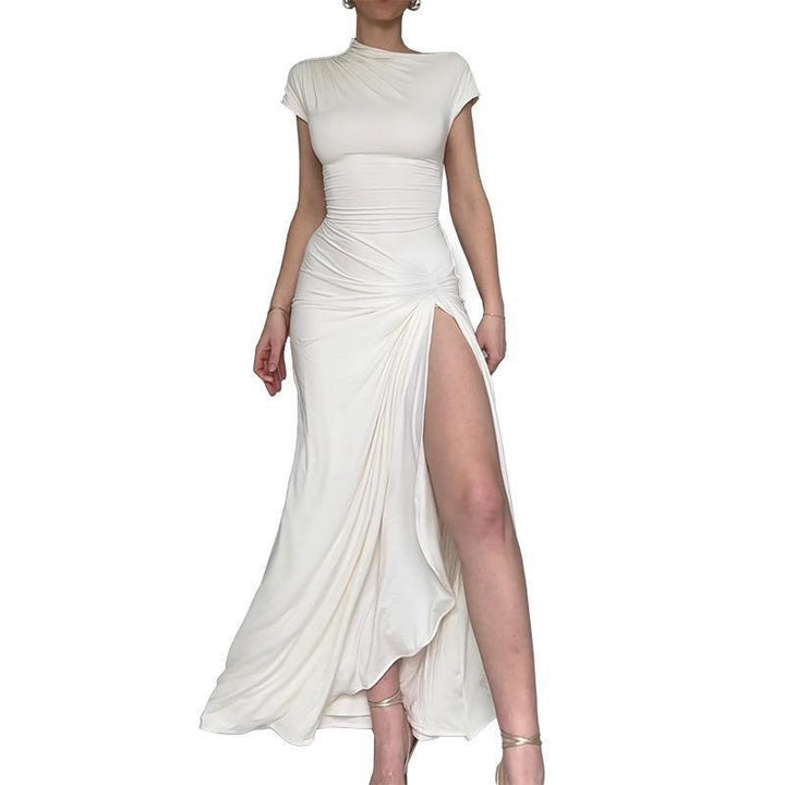 Damen Elegantes Maxikleid mit asymmetrischem Schnitt und dekorativer Drapierung Echo Archiv