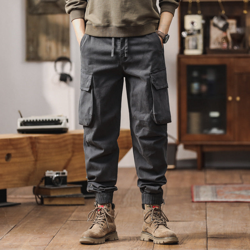 Herren Cargo-Jogginghose mit Mehrfach-Taschen, Tunnelzug und elastischen Bündchen Echo Archiv