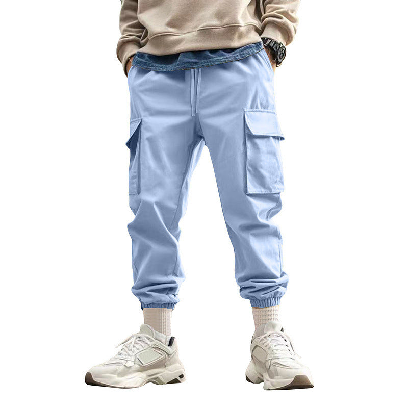 Herren Tapered Cargo-Jogginghose mit Kordelzug, aufgesetzten Klappentaschen und elastischen Bündchen Echoarchiv