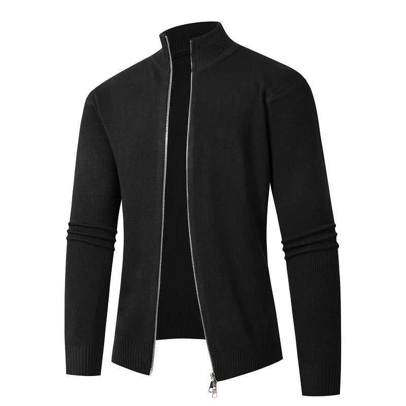 Herren modische Strickjacke mit hohem Kragen und Reißverschluss Echoarchiv