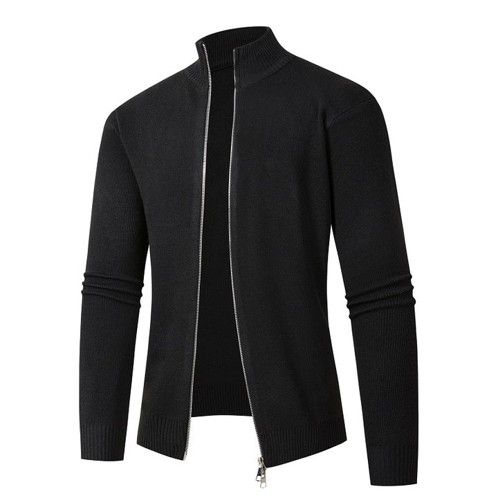 Herren modische Strickjacke mit hohem Kragen und Reißverschluss Echoarchiv