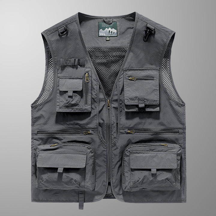 Herren Multifunktionale Outdoorweste mit Mesh‑Belüftung und Mehrfach‑Taschen Echo Archiv