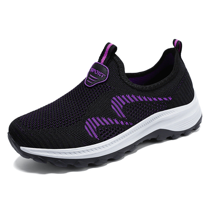 Damen nan leichter atmungsaktiver Strick-Slip-On Sneaker mit stoßdämpfender EVA-Zwischensohle und griffiger Profilaußensohle Echo Archiv