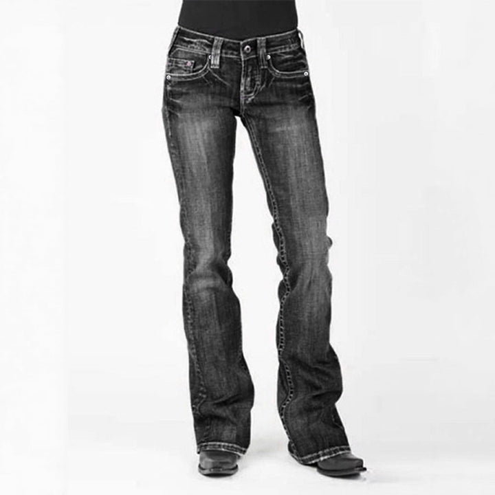 Damen elegante Bootcut JEchoarchivns mit hohem Bund und dezenter Waschung
