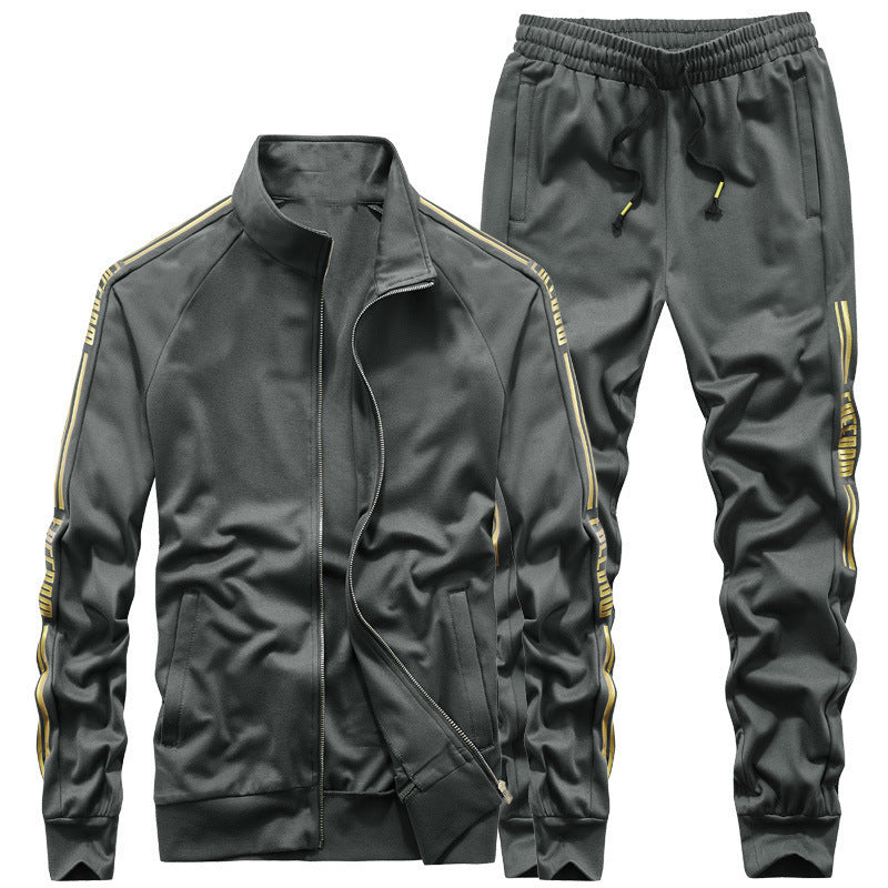 Herren Trainingsanzug‑Set mit Stehkragen und Slim‑Fit Jogginghose Echoarchiv
