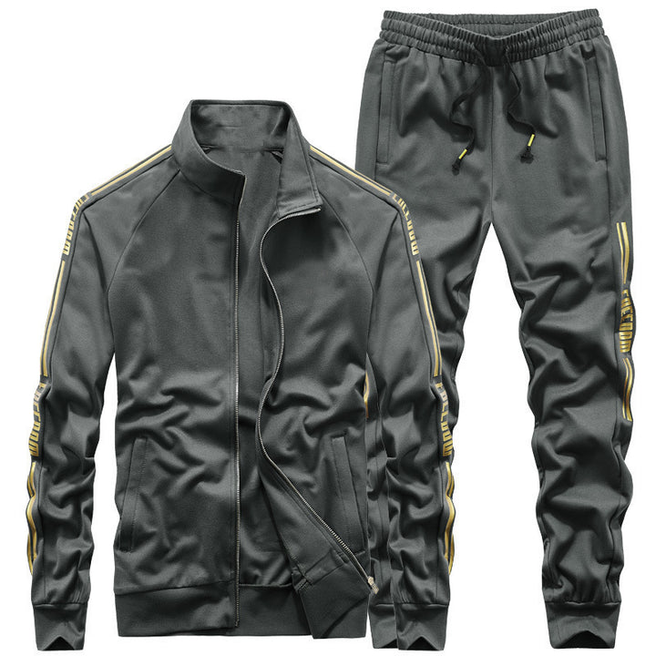 Herren Trainingsanzug‑Set mit Stehkragen und Slim‑Fit Jogginghose Echoarchiv