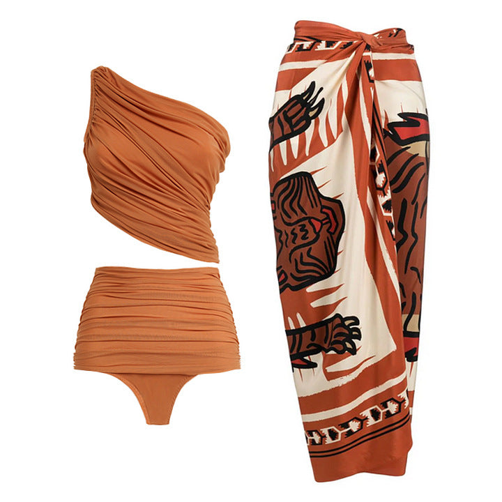 Damen modisches Zweiteiler Bikini-Set mit eleganter Wickelrock Echo Archiv