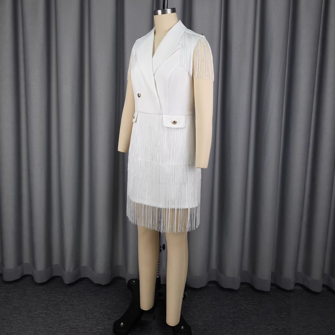 Damen Fransen-Kleid im eleganten Blazer-Stil Echo Archiv