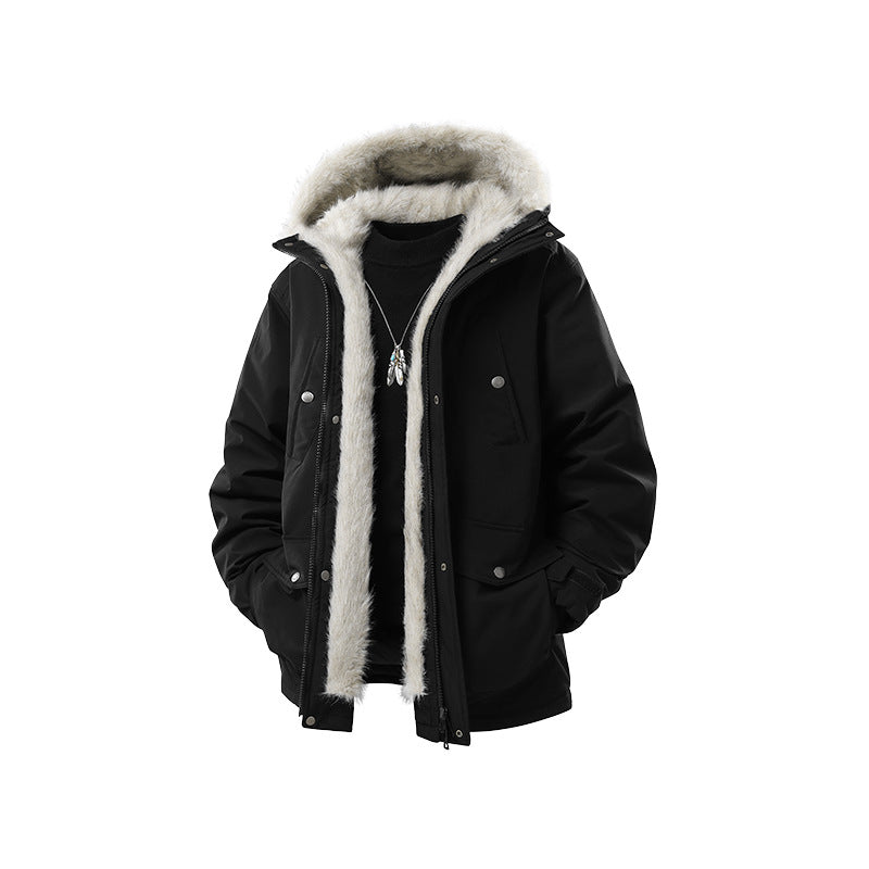 Herren Gefütterte Winterparka mit Kunstfellkapuze und Thermofutter, wind- und wasserabweisend Echo Archiv