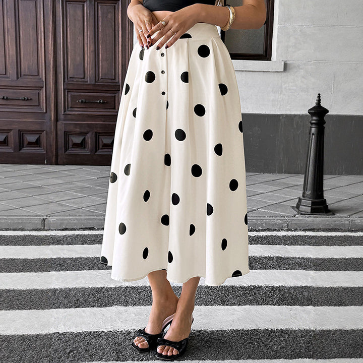 Damen Langer Rock mit Polka-Dots Echo Archiv