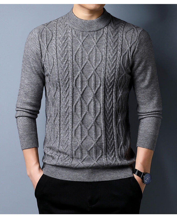 Herren Strickpullover mit strukturiertem Zopfmuster Echoarchiv