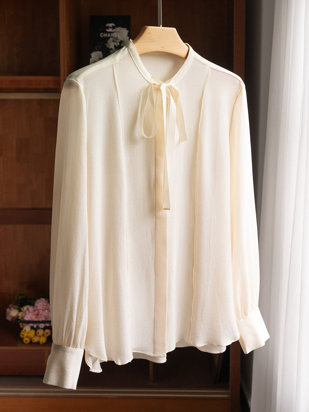 Damen Edle Bluse mit Schleifen-Detail Echoarchiv