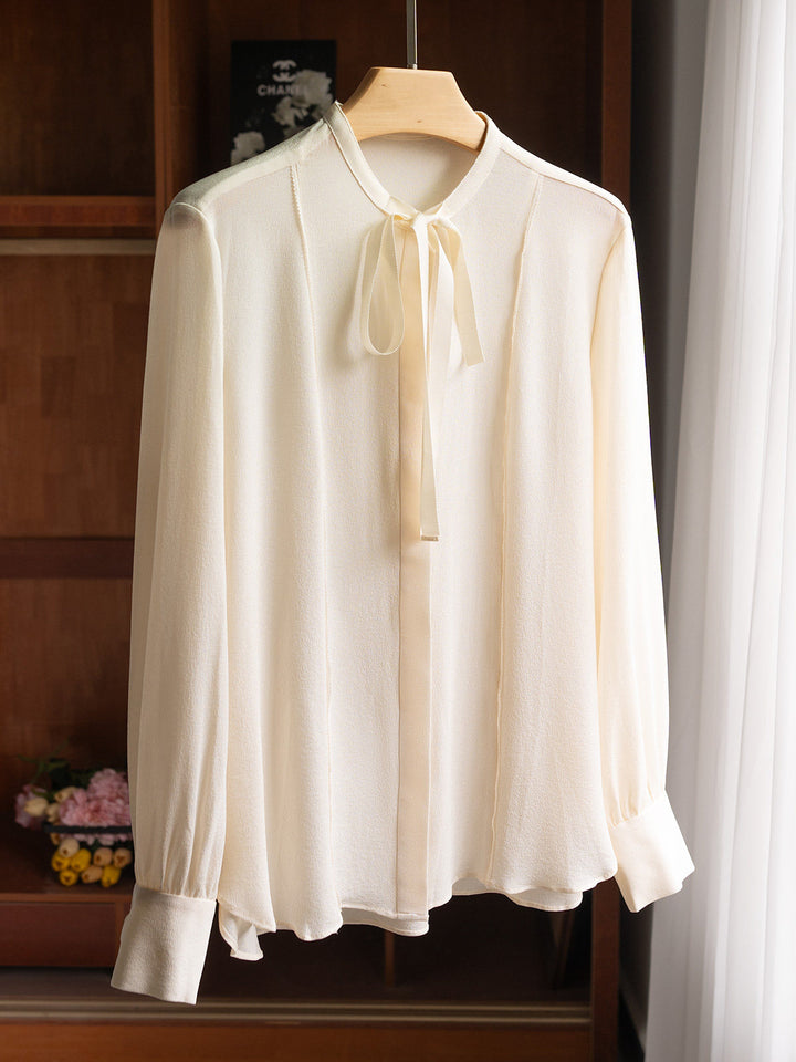 Damen Edle Bluse mit Schleifen-Detail Echoarchiv