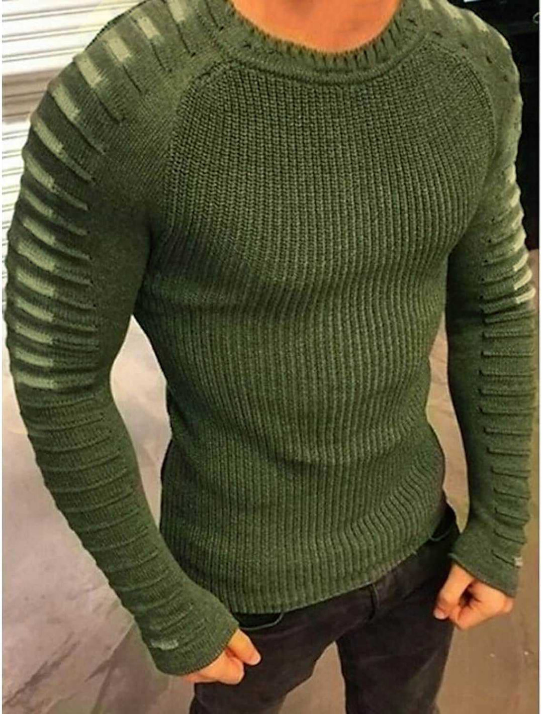 Herren stylischer Feinstrickpullover mit modischen Kontraststreifen Echoarchiv