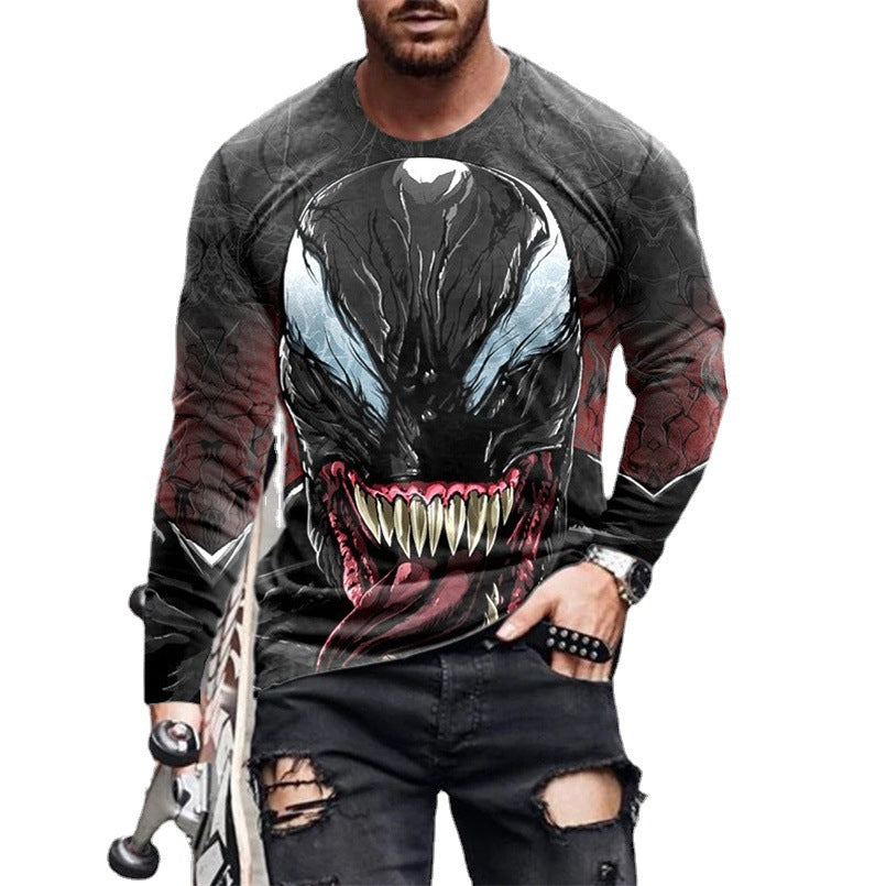 Herren Langarm T-Shirt mit künstlerischem Venom-Design Echoarchiv