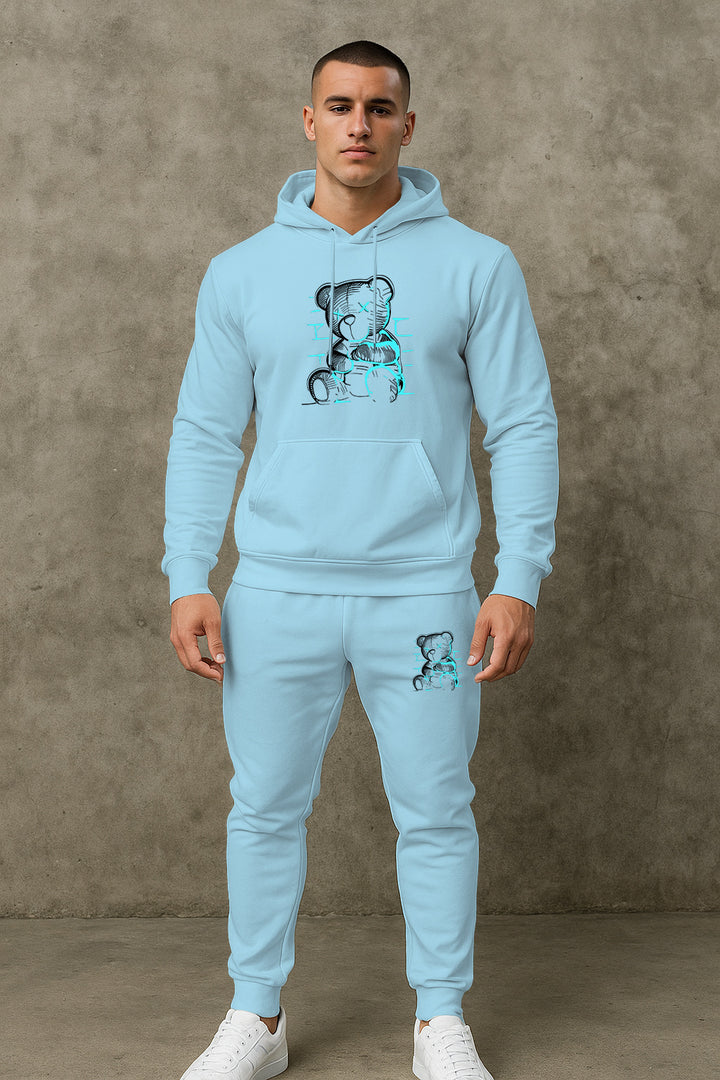 Herren bequemer Hoodie und Jogginghose Set mit einzigartigem Grafikdruck Echoarchiv