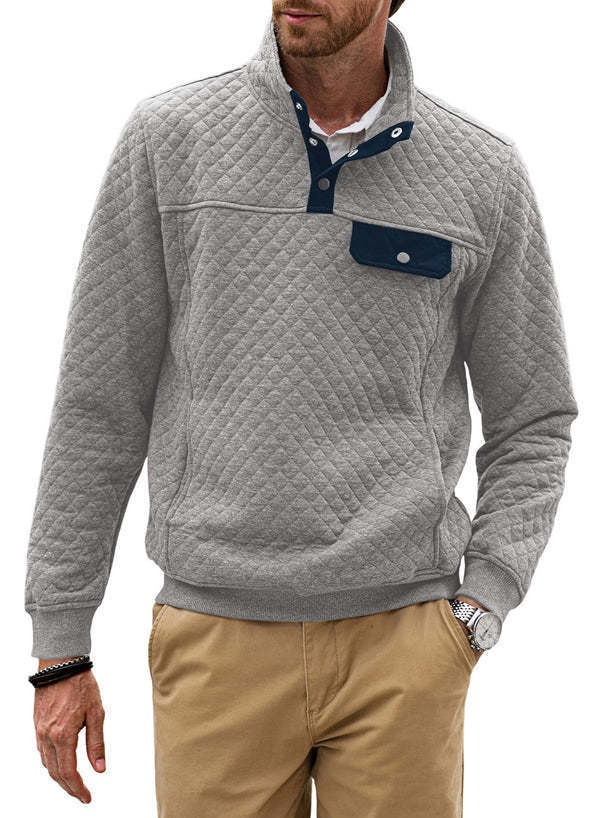 Herren Stepppullover mit modernem Kragen und praktischer Brusttasche Echoarchiv