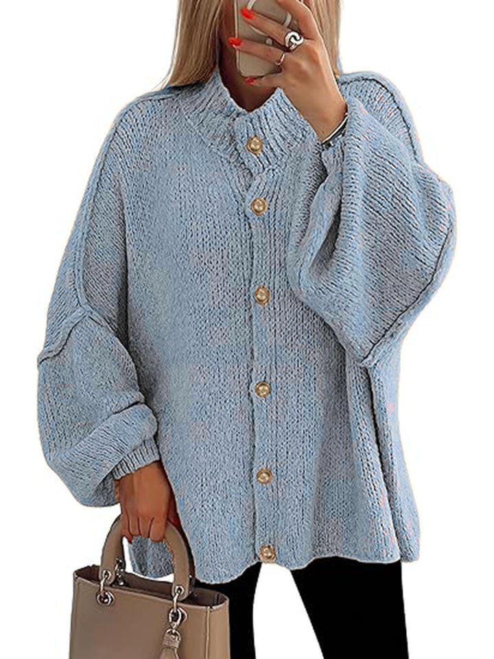 Damen oversized Strickjacke mit Knopfverschluss Echoarchiv
