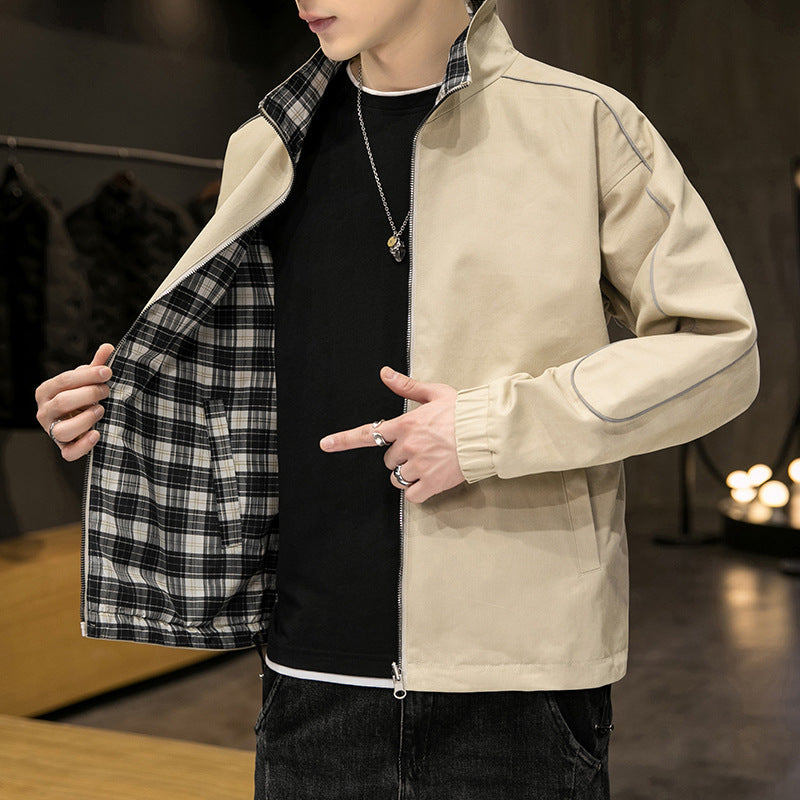 Herren Funktionsjacke mit atmungsaktiven Eigenschaften und stylischem Karomuster Echoarchiv