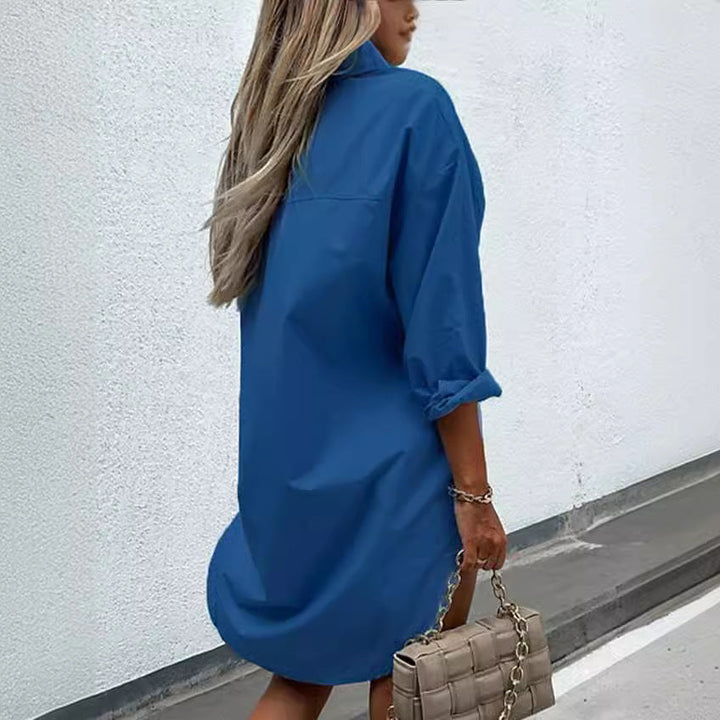 Damen chemisierter Oversized-Hemdblusenkleid – Lunéa