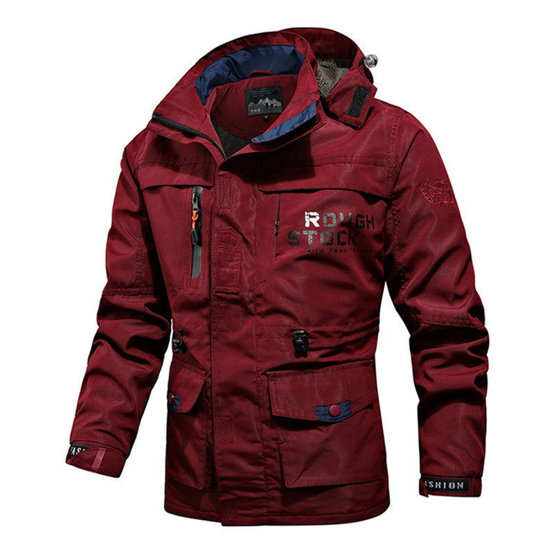 Herren wasserabweisender Fieldparka mit Mesh-Innenfutter, Multifunktionstaschen und Kordelzug Echo Archiv