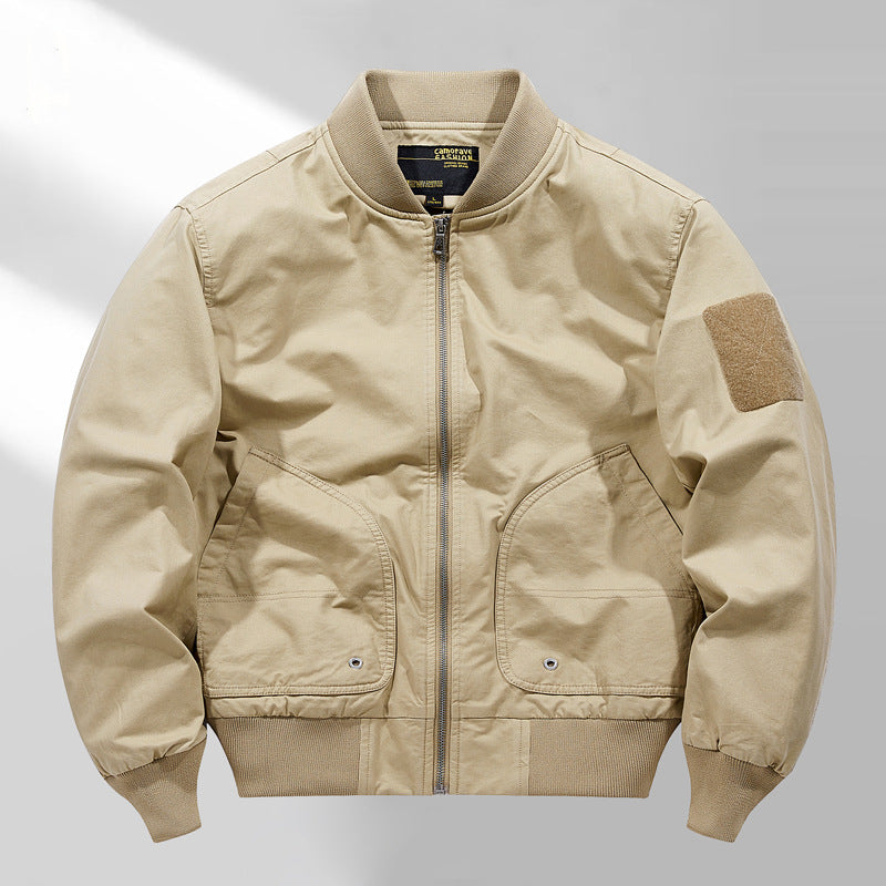 Herren  Canvas Zip-up Rippbündchen Utility-Jacke mit gewölbten Taschenpaneelen Echo Archiv