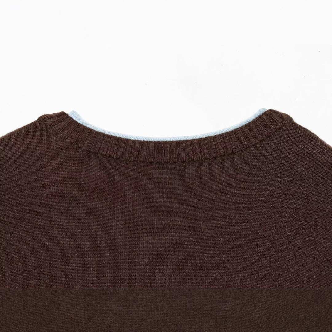 Damen Cardigan mit kontrastfarbener Knopfleiste und zweifarbigen Ärmeln Echoarchiv