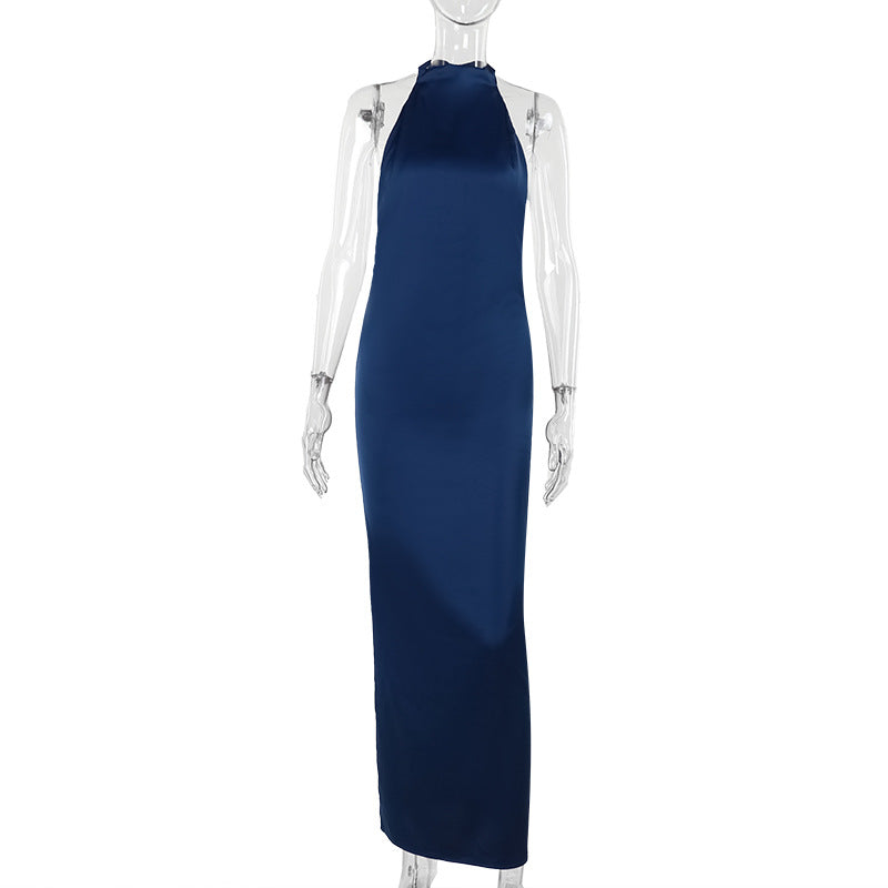 Damen elegantes Maxikleid mit hohem Kragen und figurbetontem Schnitt Echo Archiv