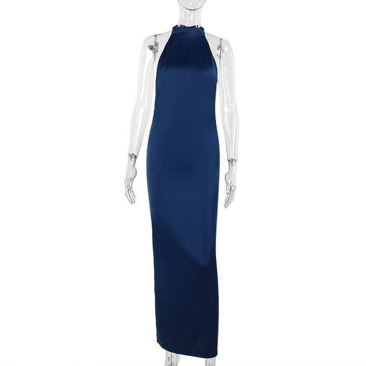 Damen elegantes Maxikleid mit hohem Kragen und figurbetontem Schnitt Echo Archiv