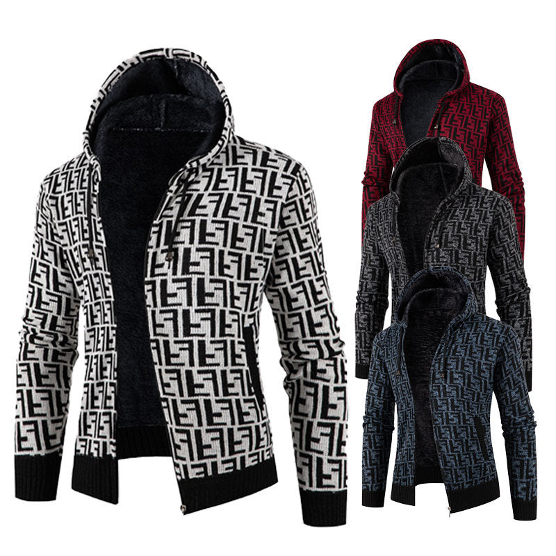 Herren Strickjacke mit modernem Zopfmuster und kuscheligem Innenfutter Echoarchiv
