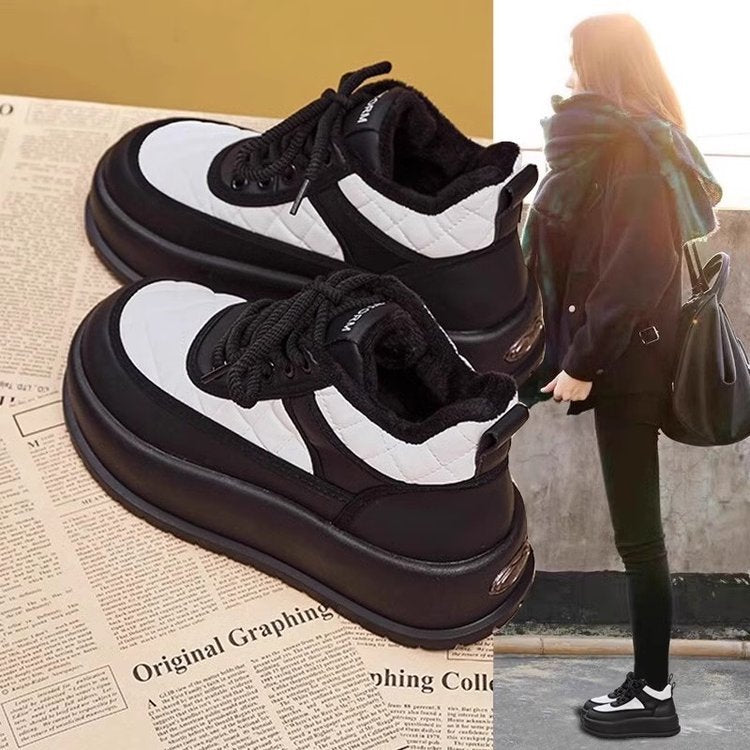 Damen Modische Plateau Sneakers mit Steppdesign Echo Archiv