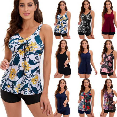 Damen Tankini-Set mit modischem Blumendruck und Rüschen Echo Archiv