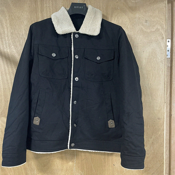 Herren Utility-Arbeitsjacke aus Canvas mit Kunstfellkragen und gesteppter Innenfütterung Echoarchiv