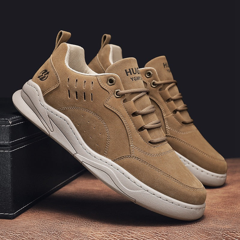 Herren Veloursleder-Freizeit-Sneaker mit gepolstertem Komfortfußbett und rutschfester Gummisohle Echoarchiv
