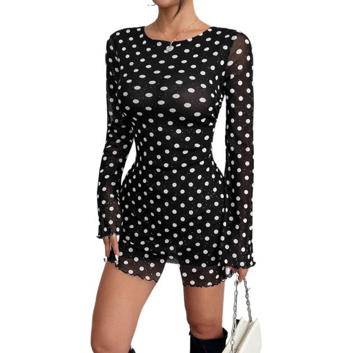 Damen Minikleid mit tiefem Rückenausschnitt und voluminösen Ärmeln Echo Archiv
