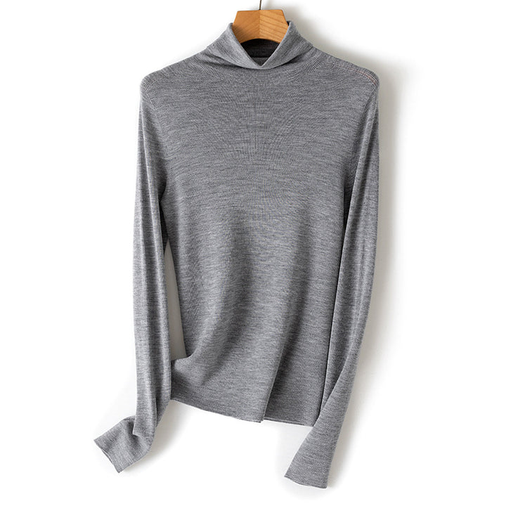 Damen Leichter Feinstrick-Rollkragenpullover mit fließender Passform Echoarchiv