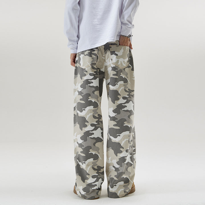 Herren Weite Camouflage-Twill-Hose im Oversize-Baggy-Schnitt Echo Archiv