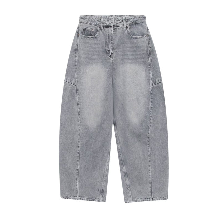 Damen High‑Waist Cropped Ballon-Jeans mit Einsatznähten und Five-Pocket-Design Echo Archiv
