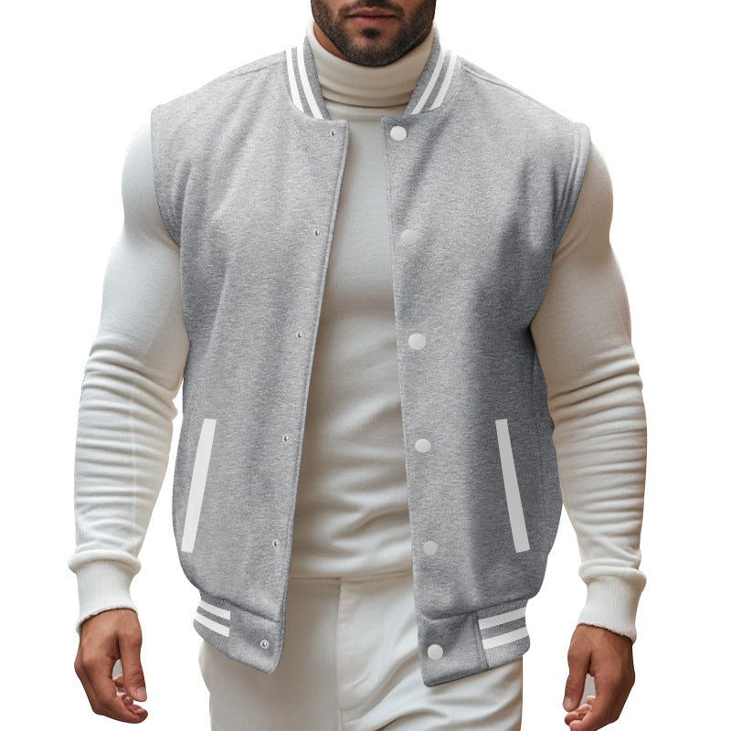 Herren lässige Weste im Sport-Stil mit Druckknopfverschluss und seitlichen Einschubtaschen Echoarchiv