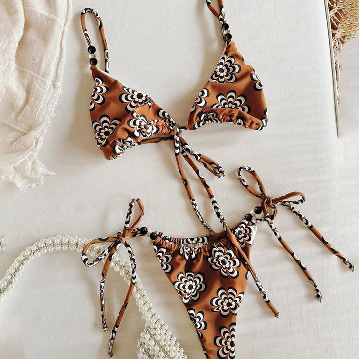 Damen Triangel-Bikini mit verspielten Bindebändern Echo Archiv