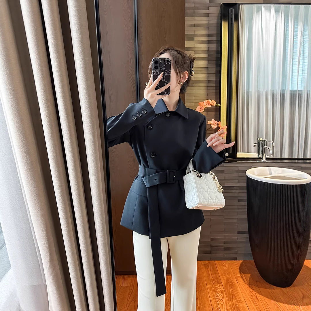 Damen Modischer Blazer mit Gürtel Echoarchiv