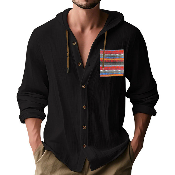 Herren lässiger Kapuzenjacke mit gestreiftem Design Echoarchiv