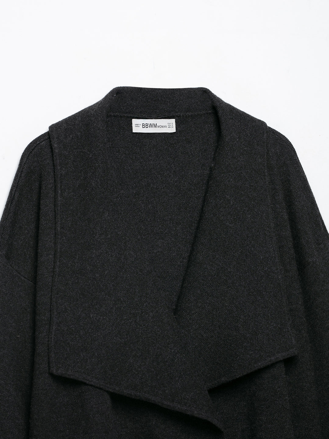 Damen Kurz geschnittener offener Wollmix-Cardigan mit großem Schalkragen und kastiger Cropped‑Silhouette Echoarchiv