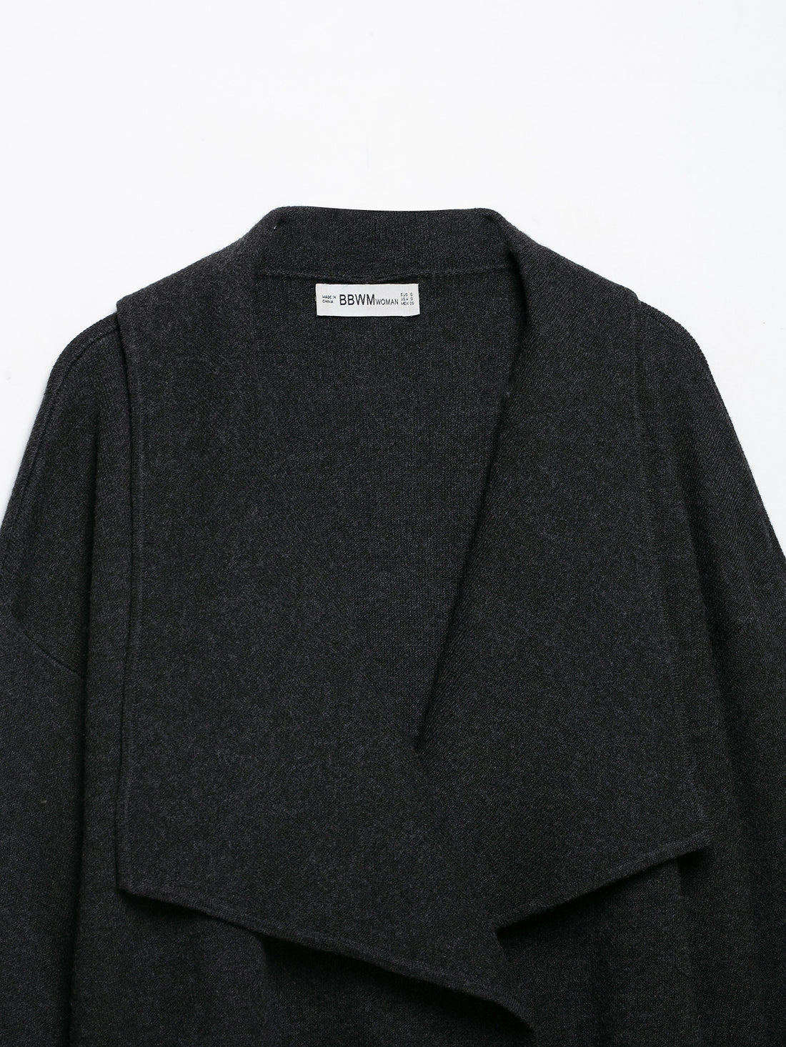 Damen Kurz geschnittener offener Wollmix-Cardigan mit großem Schalkragen und kastiger Cropped‑Silhouette Echoarchiv