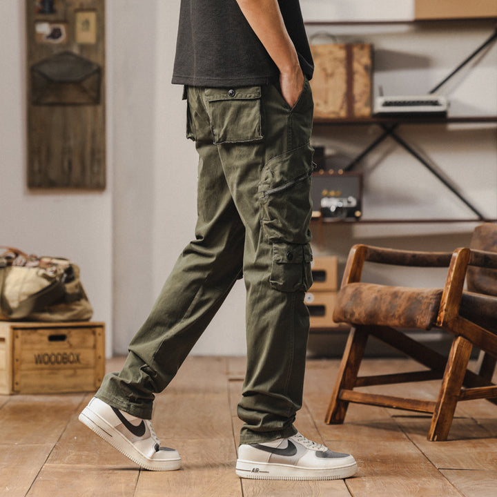 Herren robuste Cargo-Hose mit vielseitigen Taschen und verstellbarem Bund Echoarchiv