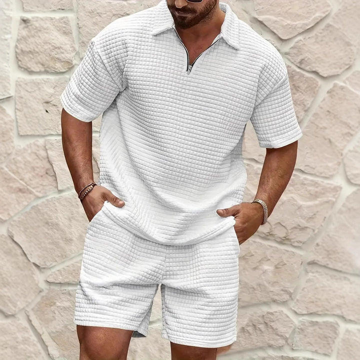 Herren Kurzarm-Polo mit praktischen Reißverschlussdetail Echoarchiv